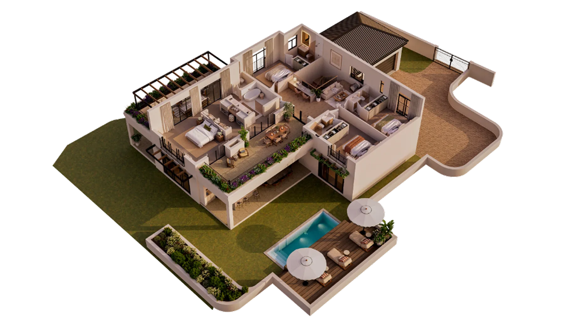 Grove axonometric floor plan